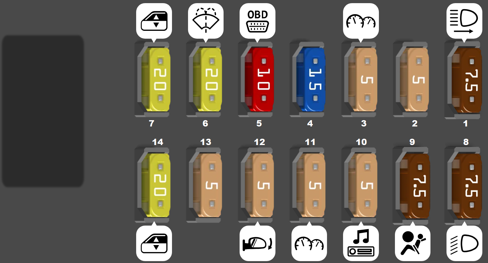 Alfa Romeo MiTo (2008 - 2013) PASSENGER compartment DIAGRAM