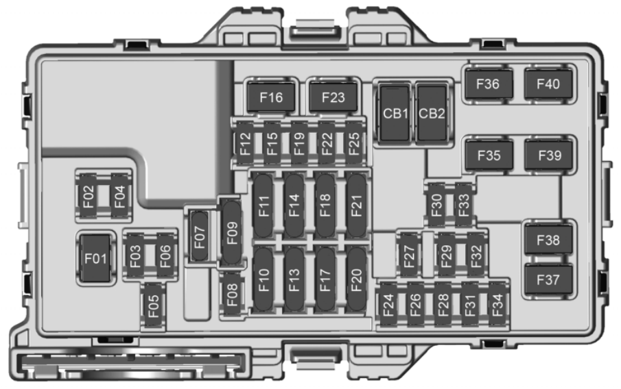 Cadillac Escalade IQ (2025 - 2026) passenger compartment diagram