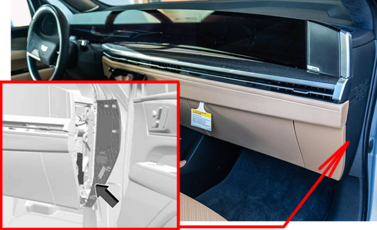 Cadillac Escalade IQ (2025 - 2026) passenger compartment location