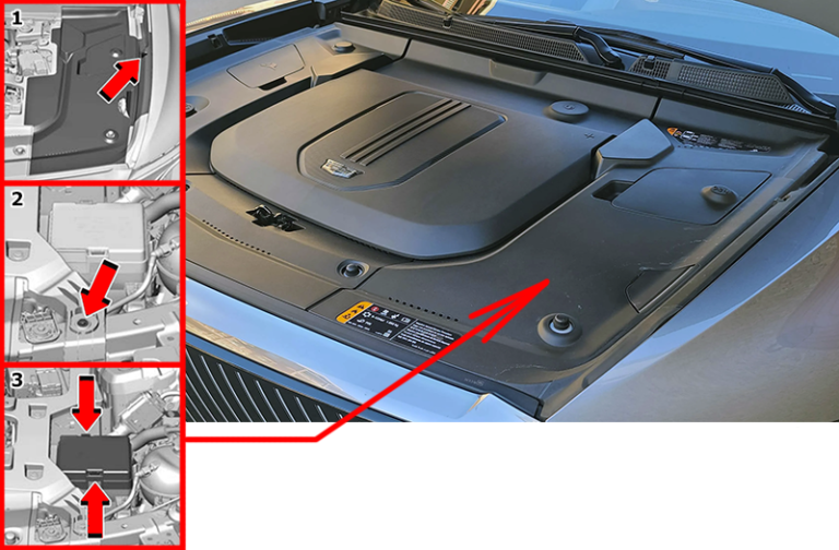 Cadillac Lyriq (2023 - 2026) engine compartment location
