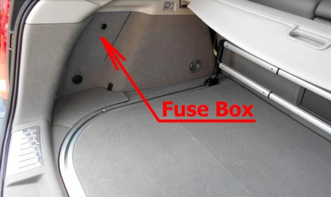 Cadillac SRX (2010-2016) luggage COMPARTMENT location