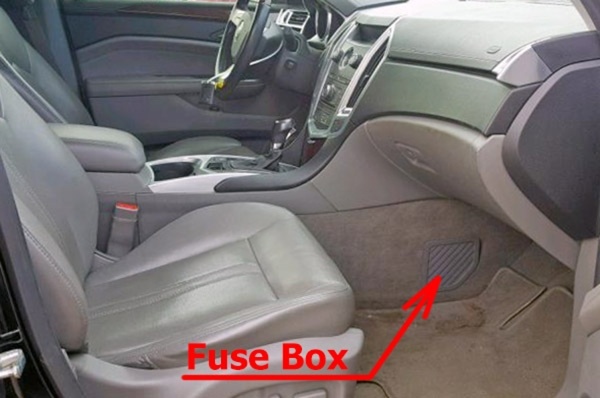 Cadillac SRX (2010-2016) passenxger COMPARTMENT location