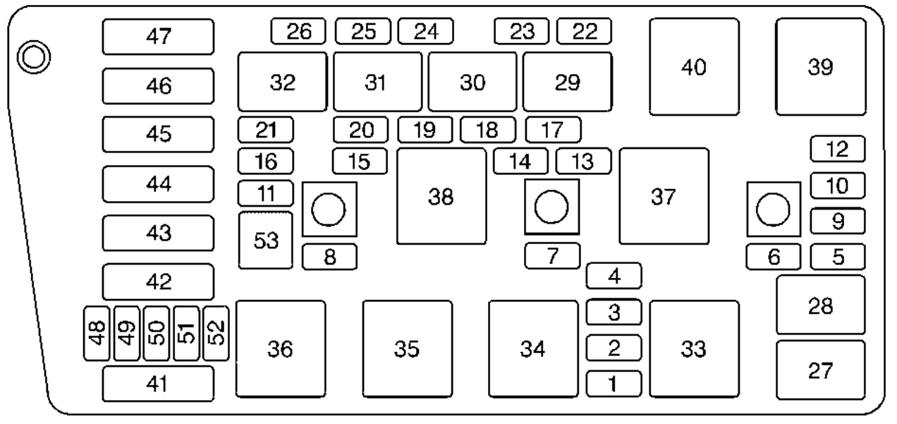 Cadillac Seville (1998-2004) engine compartment diagram