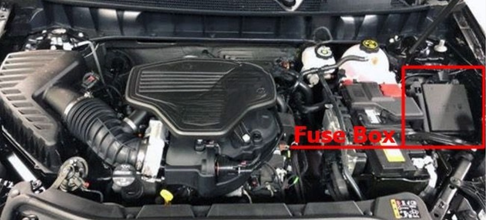 Cadillac XT5 (2017-2026) ENGINE COMPARTMENT LOCATION