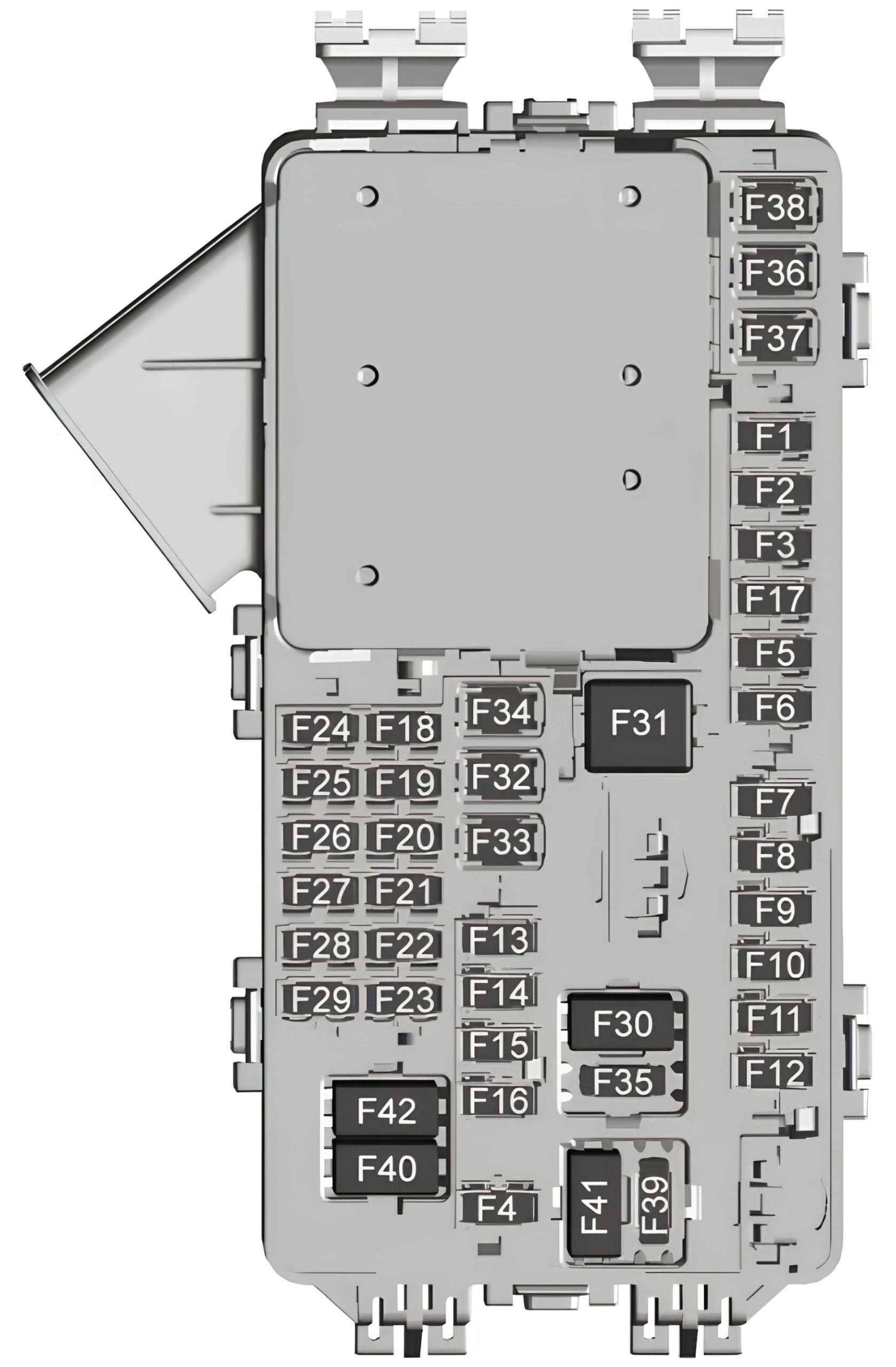 Cadillac XT5 (2017-2026) PASSENGERN COMPARTMENT DIAGRAM