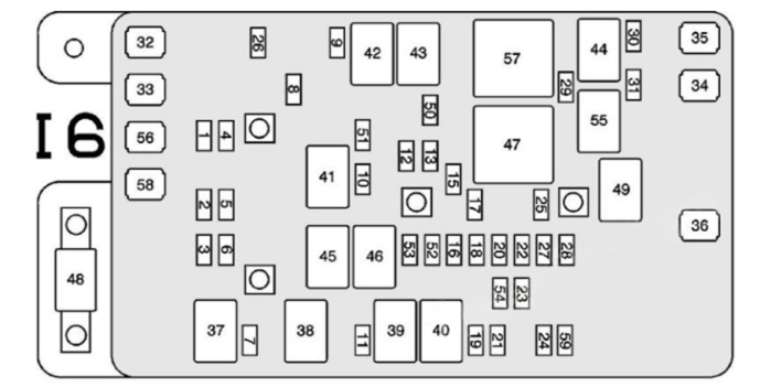 Engine Compartment Fuse Box Diagram (2006 & 2007)