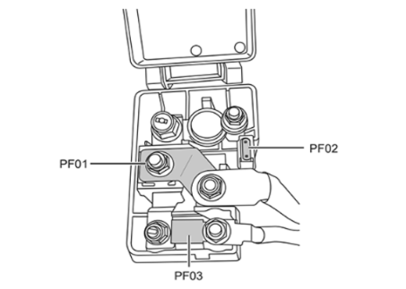 Engine Compartment Fuses in battery PDU