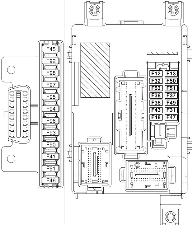 Fiat Doblo 2010 - 2014 Passenger compartment fuse box DIAGRAM