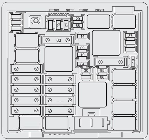 Fiat Punto (2013 - 2018) Engine Compartment Fuse Box Diagram