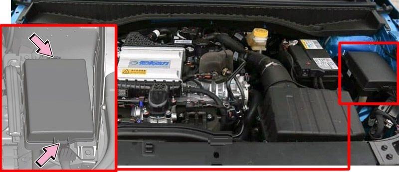 GAC GS3 EMZOOM (2023 & 2024) Engine Compartment Fuse Box Location