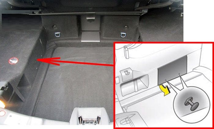 Holden Astra AH (2004 - 2009) Luggage Compartment Fuse Box Location Twintop