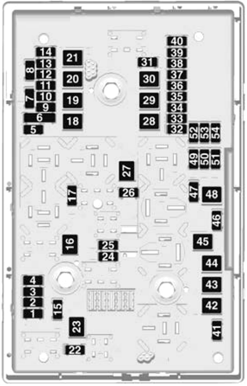 Holden Astra PJ (2015 & 2016) Engine Compartment Fuse Box Diagram