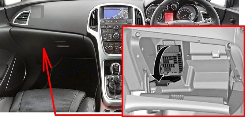 Holden Astra PJ (2015 & 2016) Passenger Compartment Fuse Box Location