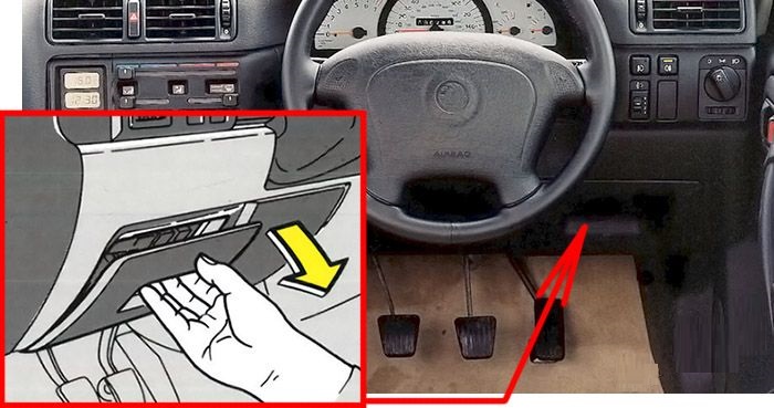 Holden Calibra (1994 - 1997) Passenger Compartment Fuse Box Location