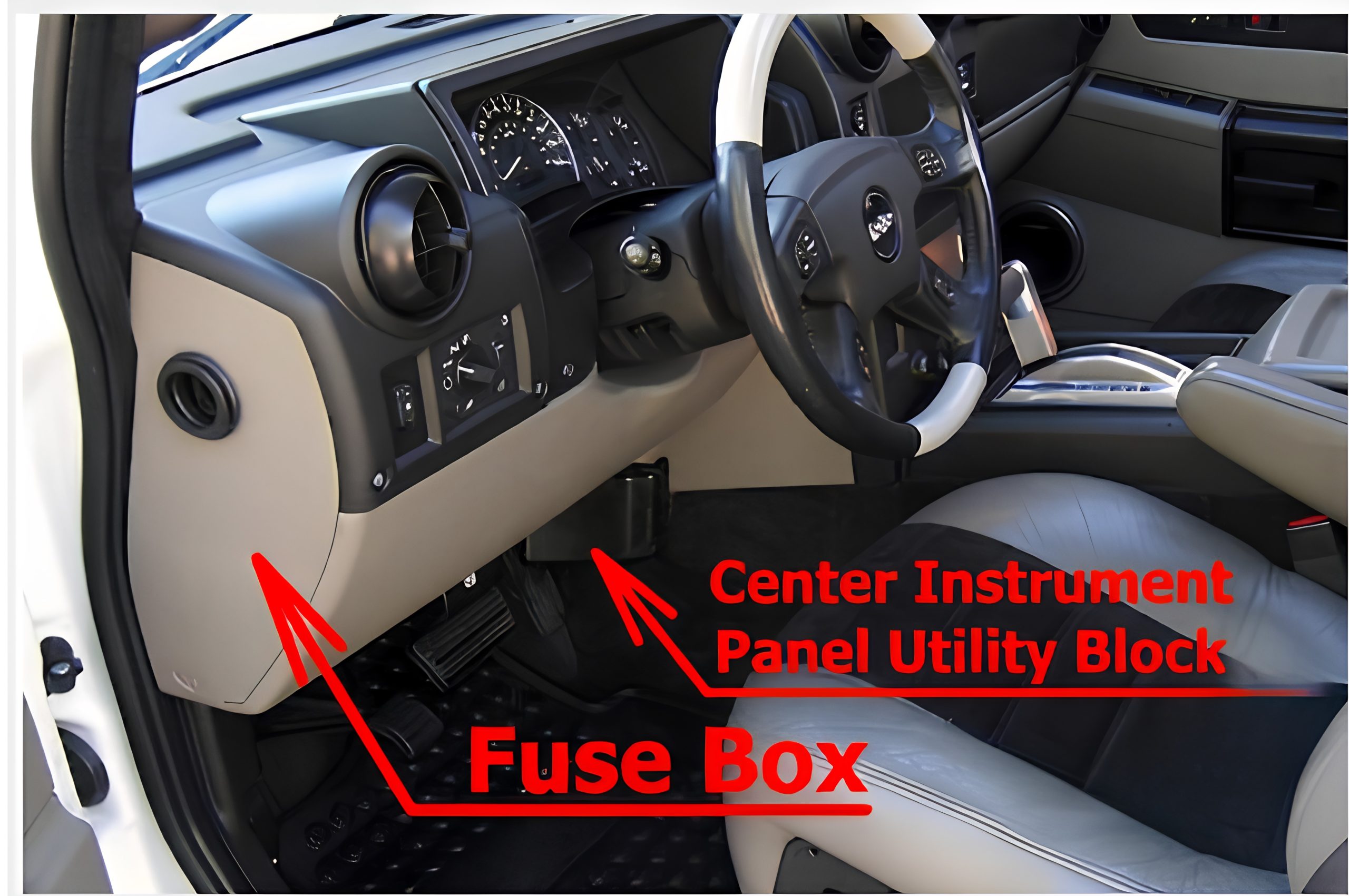 Hummer H2 (2002 - 2007) Passenger Compartment Fuse Box Location