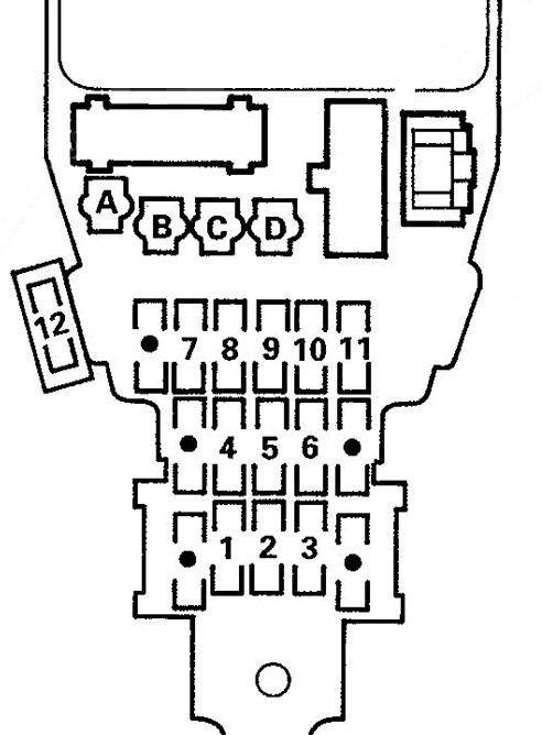 Isuzu Oasis (1996 - 1999) Passenger Compartment Fuse Box Diagram