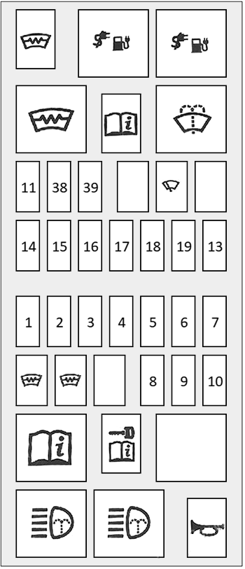 Jaguar I-Pace (2021 - 2024) Engine Compartment Fuse Box Diagram Fuse Box 1