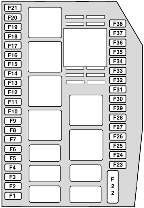 Jaguar X-Type (2004 - 2009) Engine Compartment Fuse Box Diagram
