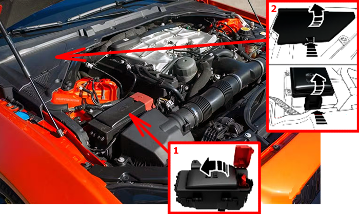 Jaguar XE (2020 - 2024) Engine Compartment Fuse Box Location