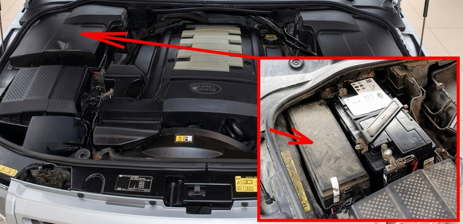 Land Rover Discovery 3 (2004 - 2009) Engine Compartment Fuse Box Location