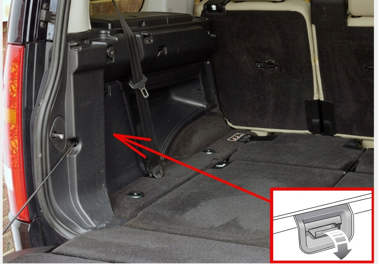 Land Rover Discovery 3 (2004 - 2009) Luggage Compartment Fuse Box Location