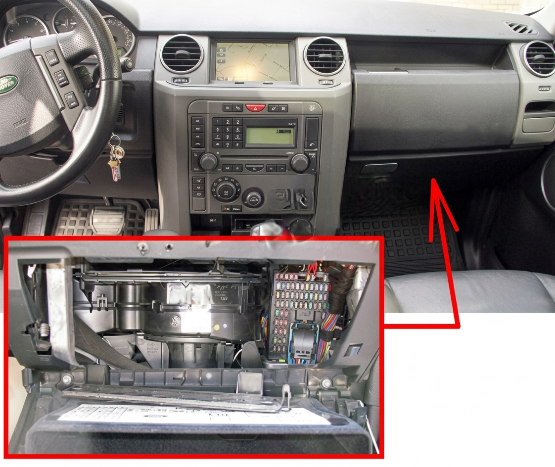 Land Rover Discovery 3 (2004 - 2009) Passenger Compartment Fuse Box Location