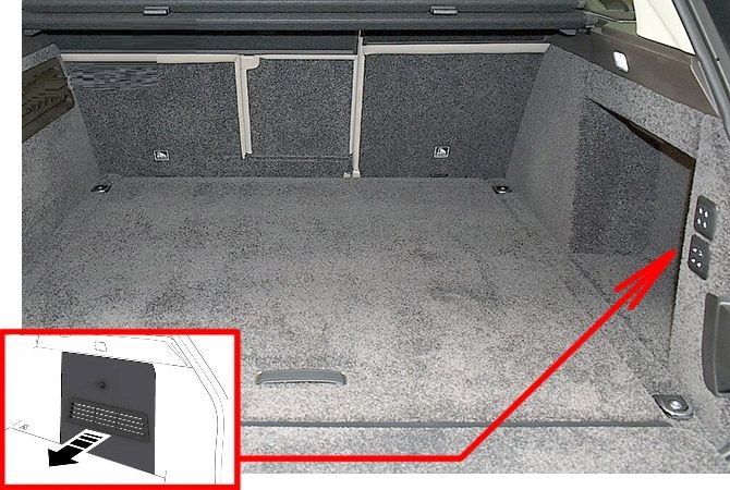 Land Rover Range Rover (2016 - 2022) Luggage Compartment Fuse Box Location