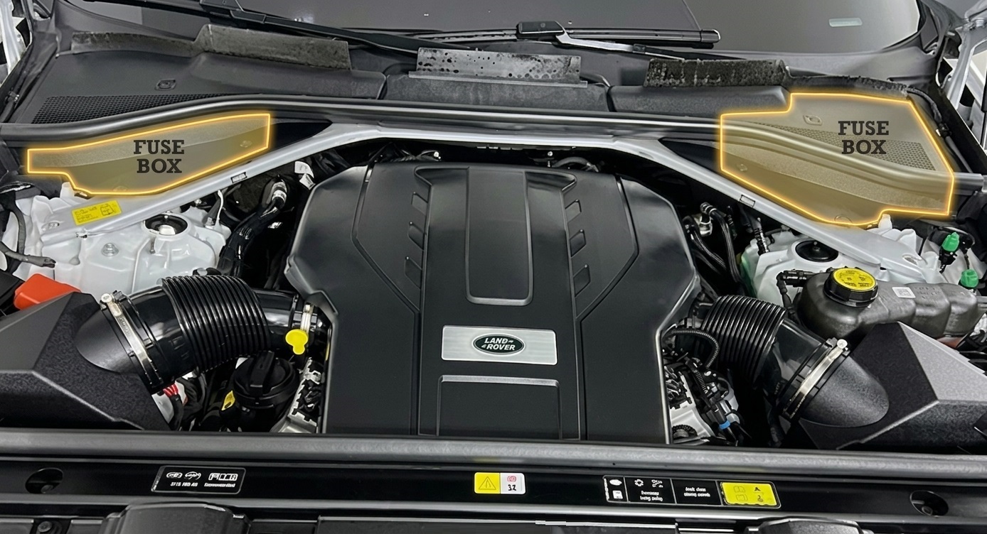 Land Rover Range Rover (2022 - 2026) Engine Compartment Fuse Box Location
