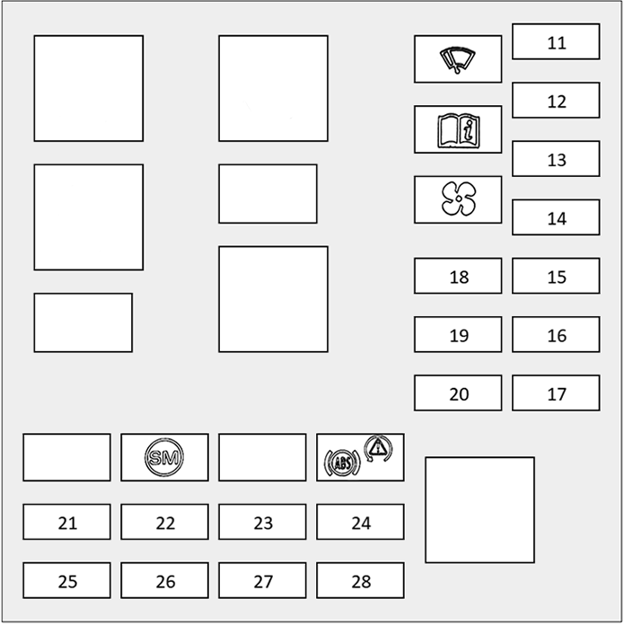 Land Rover Range Rover Velar (2018 - 2020) Engine Compartment Fuse Box Diagram Rear