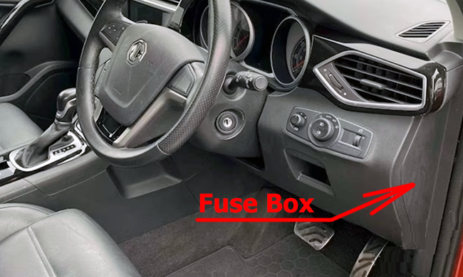 MG GS (2015 - 2019) Passenger Compartment Fuse Box Location
