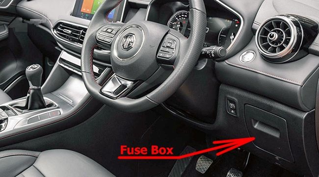 MG HS (2019 - 2023) Passenger Compartment Fuse Box Location