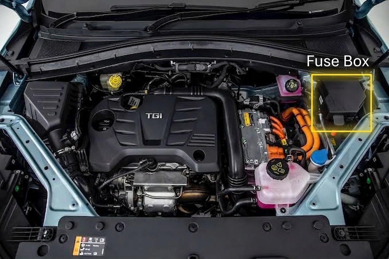 MG HS HS PHEV (2024 & 2025) Engine Compartment Fuse Box Location