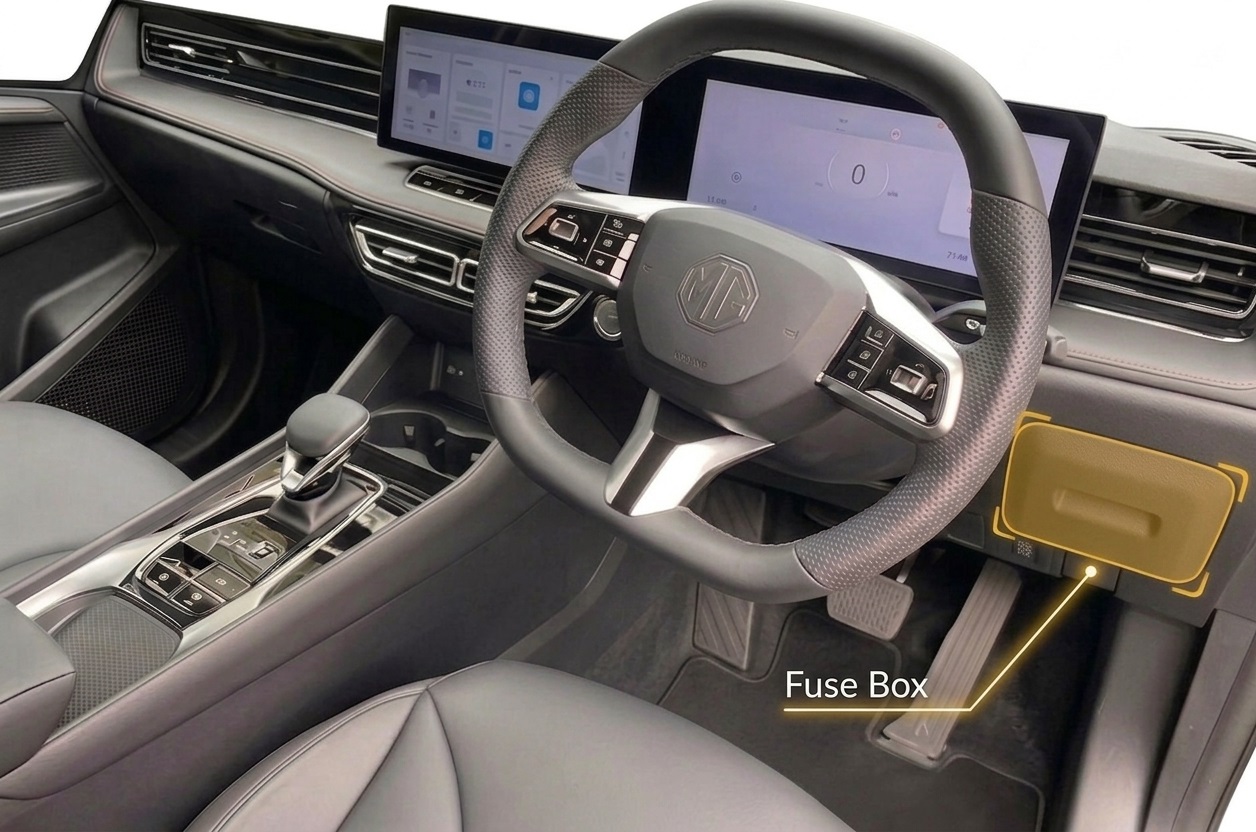 MG HS HS PHEV (2024 & 2025) Passenger Compartment Fuse Box Location