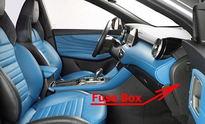 MG HS PHEV (2020 - 2023) Passenger Compartment Fuse Box Location
