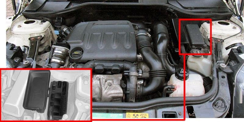MINI Cooper (2007 - 2015) Engine Compartment Fuse Box Location
