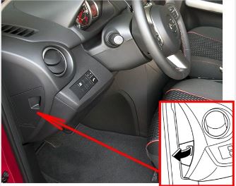 Mazda 2 DE (2011 - 2014) Passenger Compartment Fuse Box Location