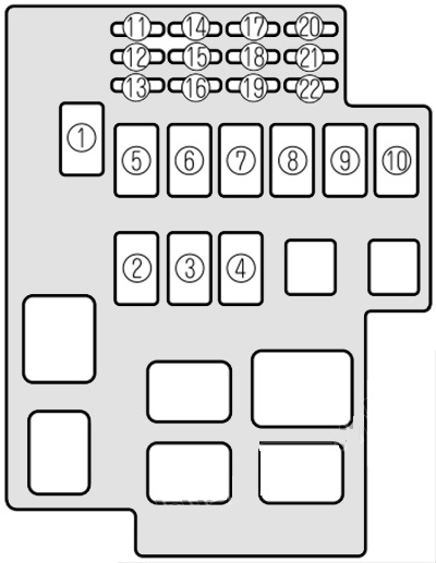 Mazda Millenia (2000 - 2002) Engine Compartment Fuse Box Diagram