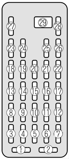 Mazda Millenia (2000 - 2002) Passenger Compartment Fuse Box Diagram