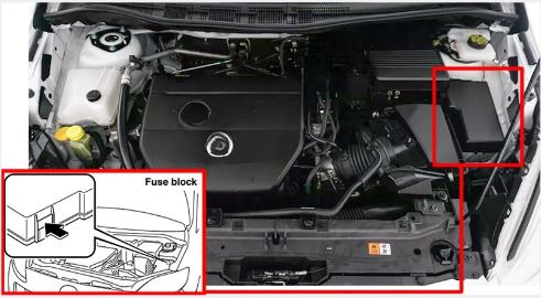 Mazda Premacy (2011 - 2017) Engine Compartment Fuse Box Location Fig 1