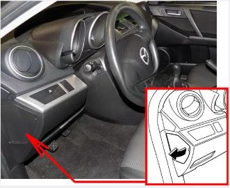 Mazda 3 BL (2010 - 2013) Passenger Compartment Fuse Box Location