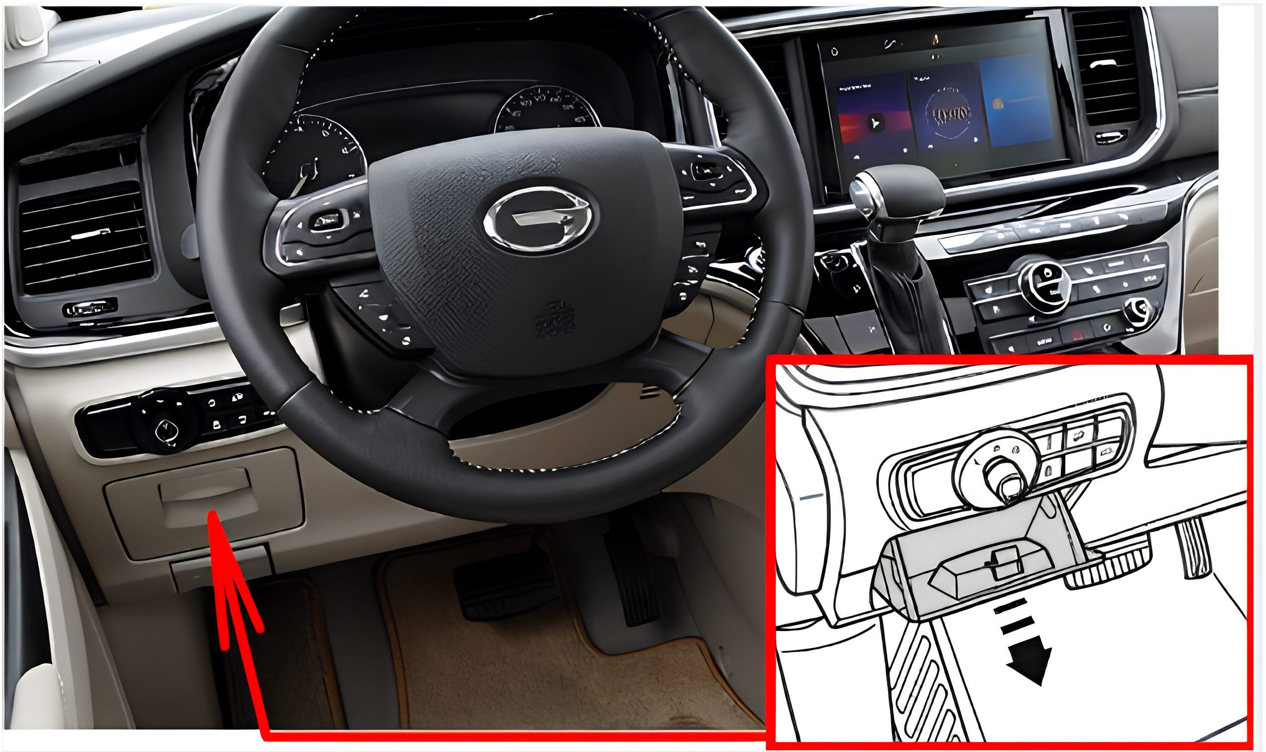 GAC GN8 (2017 - 2022) Passenger Compartment Fuse Box Location