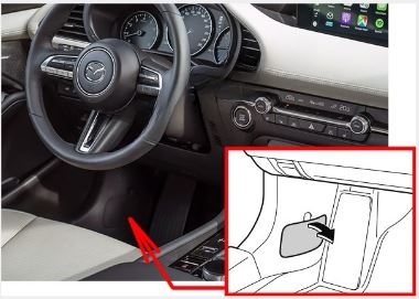 Mazda 3 BP (2019 - 2026) Passenger Compartment Fuse Box Location