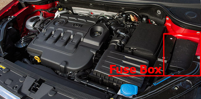 SEAT Ateca (2016 - 2026) Emgine Compartment Fuse Box Location Fig 1