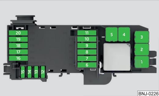 SEAT Ibiza (2016 - 2017) Engine Compartment Fuse Box Diagram
