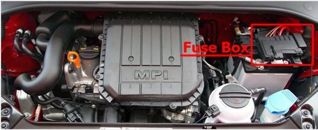 SEAT Mii (2012 - 2020) Engine Compartment Fuse Box Location Fig 1