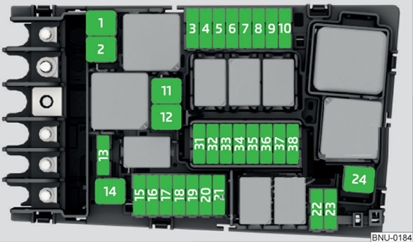 SEAT Tarraco (2019 - 2024) Engine Compartment Fuse Box Diagram