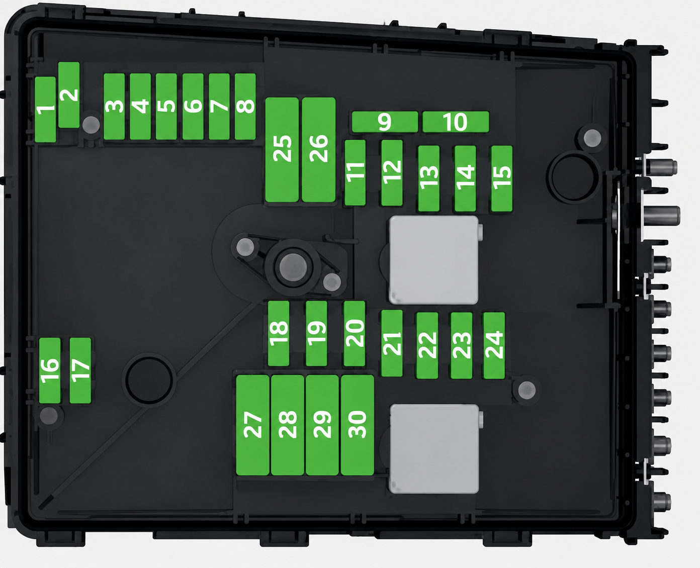 SEAT Toledo (2005 - 2008) Engine Compartment Fuse Box Diagram