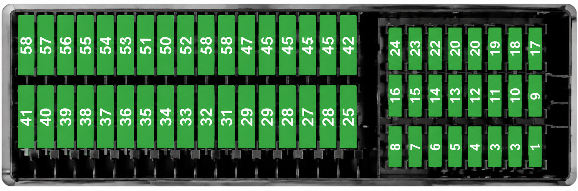 SEAT Toledo (2005 - 2008) Passenger Compartment Fuse Box Diagram Fig 1