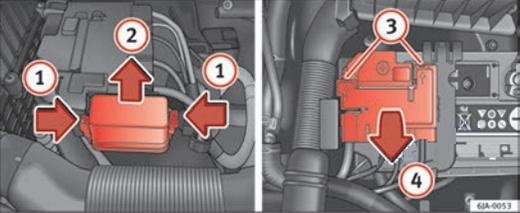 SEAT Toledo (2012 - 2015) Engine Compartment Fuse Box Location Fig 2