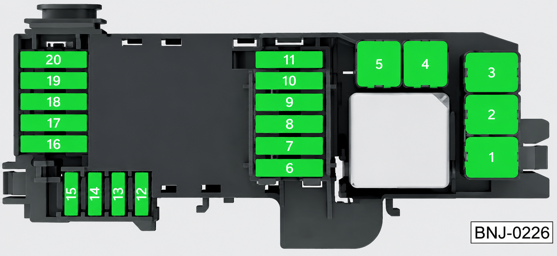 SEAT Toledo (2016 - 2019) Engine Compartment Fuse Box Diagram